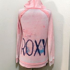 Roxy Light Pink Pullover Hoodie with Navy Logo